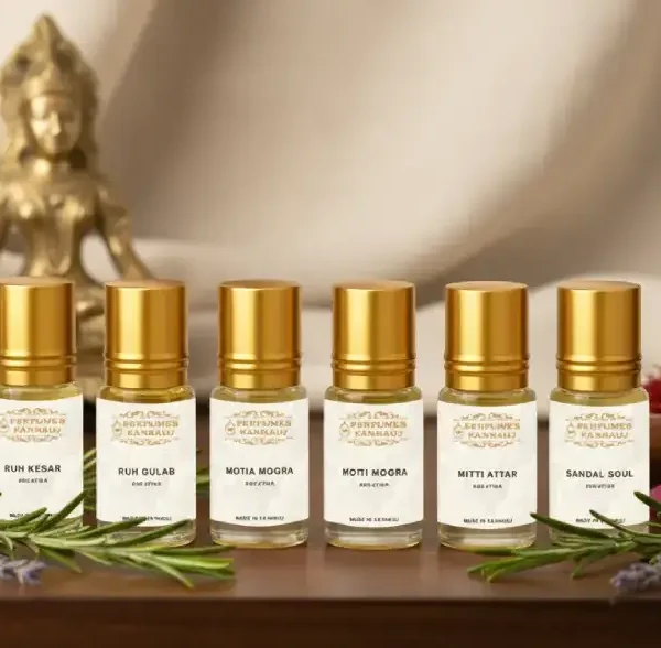 6 Famous Kannauj Attars – Premium Natural Fragrance Trial Pack