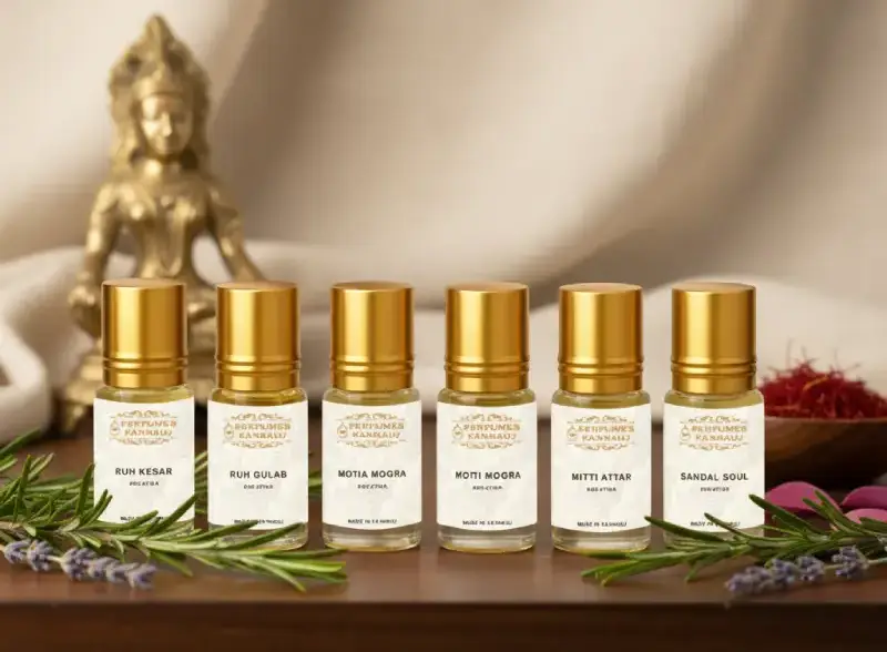 6 Famous Kannauj Attars – Premium Natural Fragrance Trial Pack