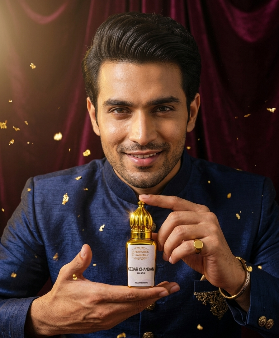 Ruh Kesar Chandan Attar – Pure Saffron & Mysore Sandalwood