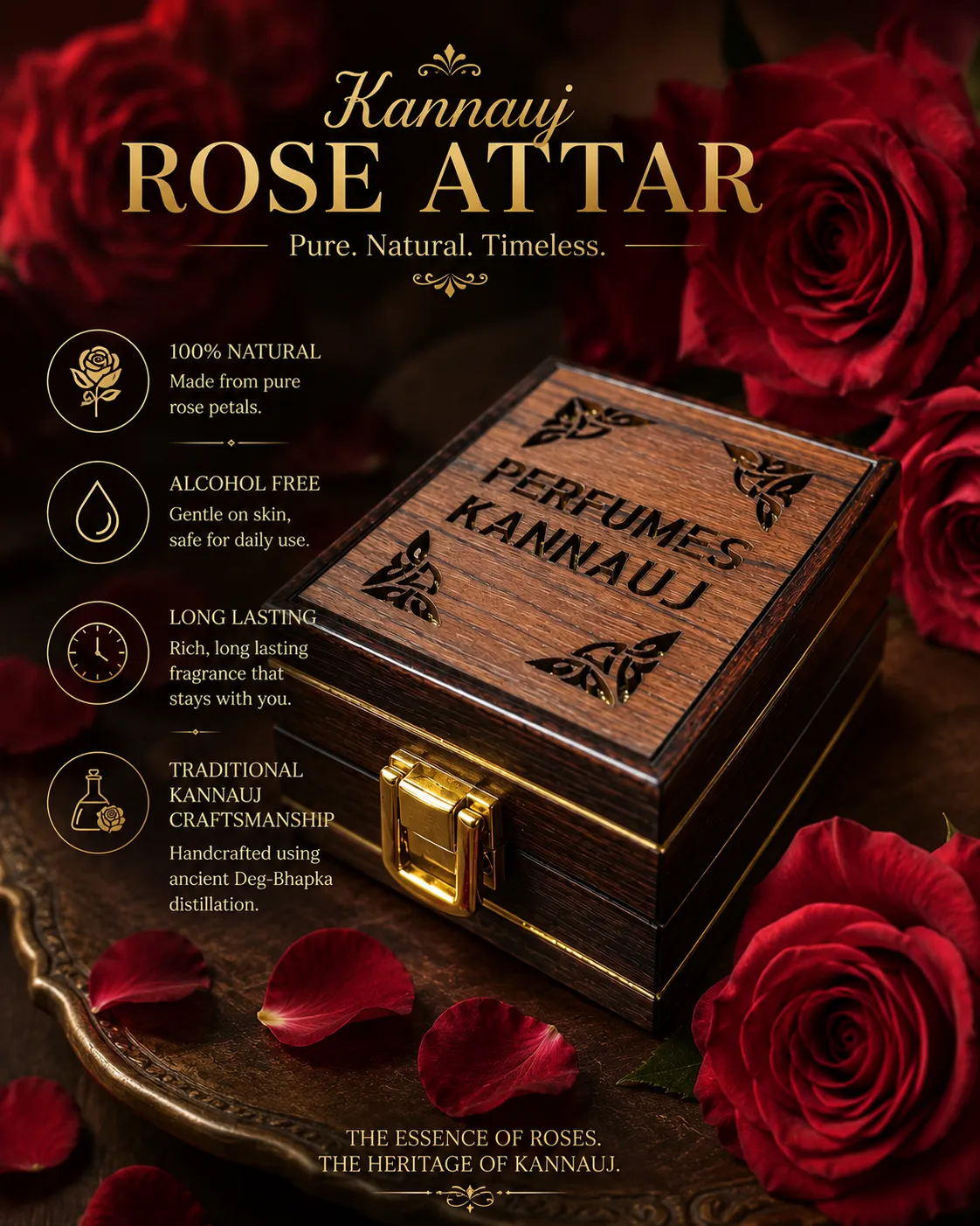 Kannauj Pure Rose Attar with Premium Gift Box - Image 2