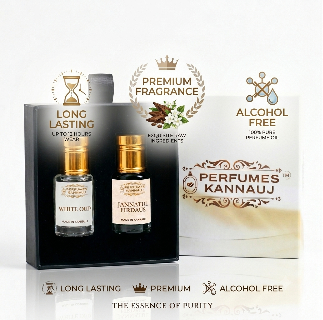 White Oud & Jannatul Firdaus Attar for Men and Women | 6ml Each | Long Lasting Attar Combo Pack 2 - Image 2