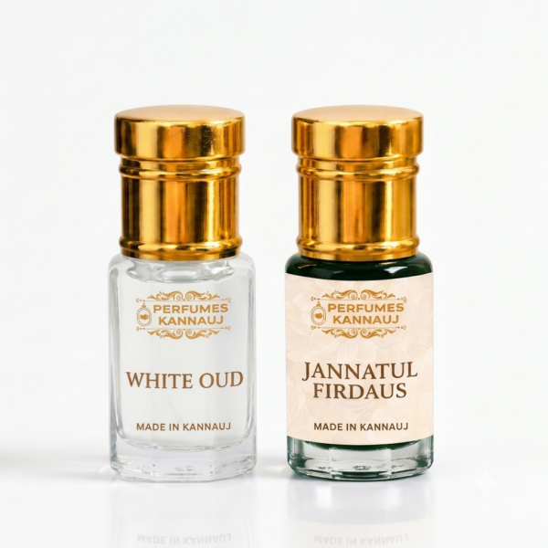 White Oud & Jannatul Firdaus Attar for Men and Women | 6ml Each | Long Lasting Attar Combo Pack 2