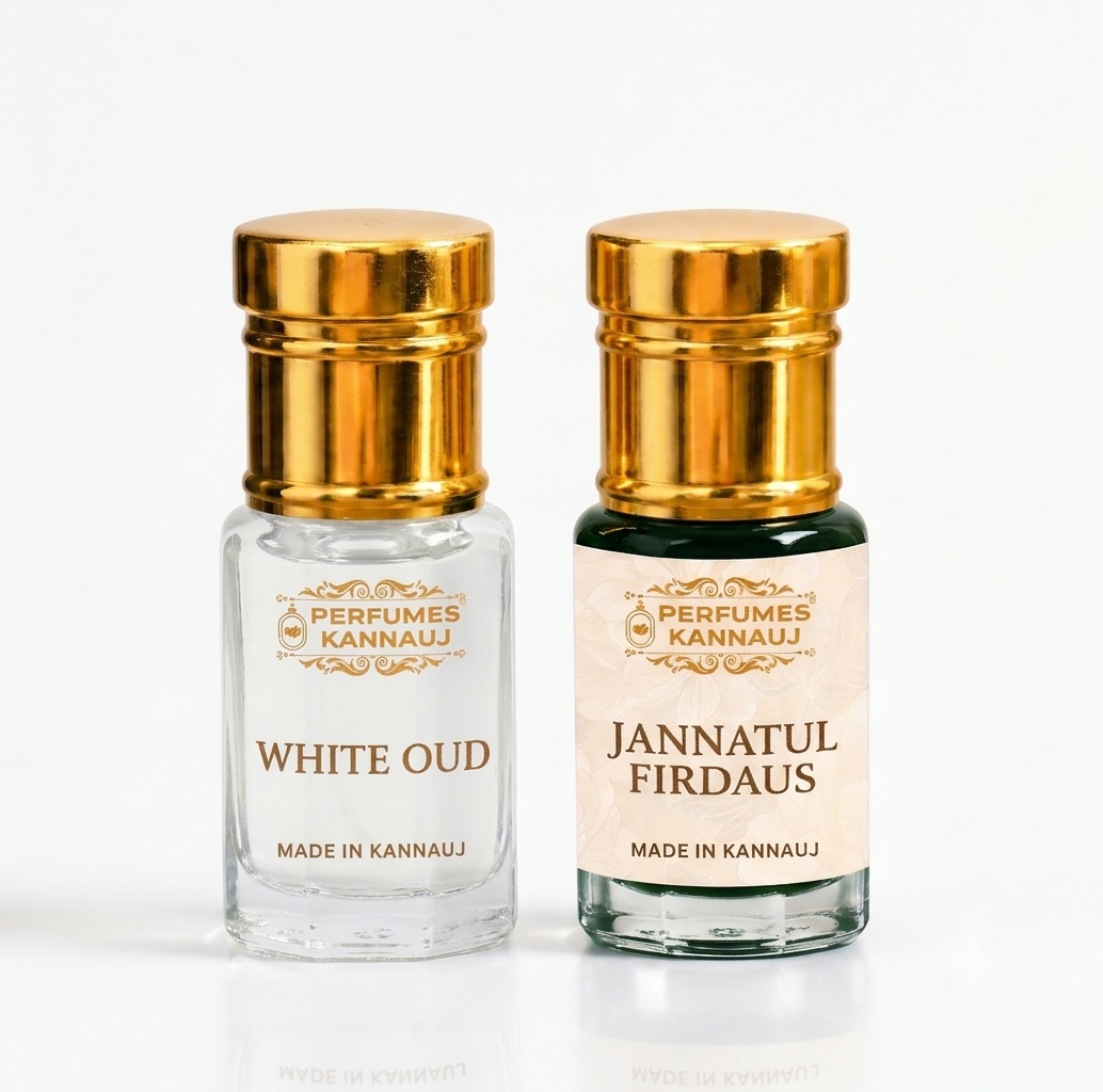 White Oud & Jannatul Firdaus Attar for Men and Women | 6ml Each | Long Lasting Attar Combo Pack 2